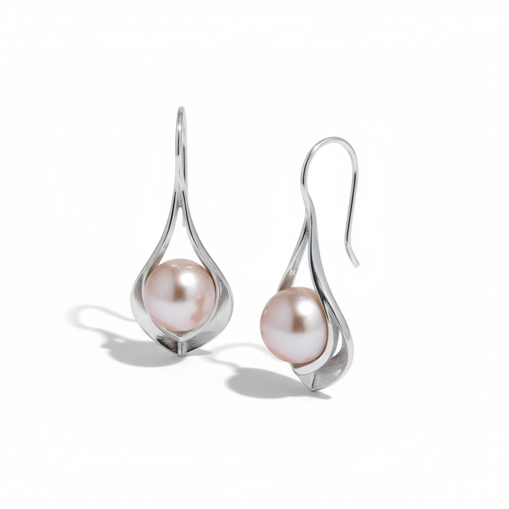 Sterling Silver Cultured Freshwater Pearl 9–10MM Pastel Earrings