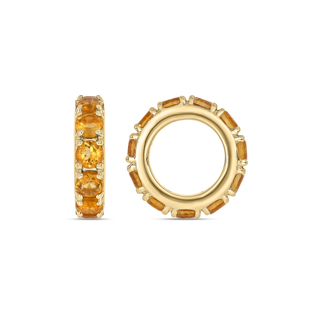 Sterling Silver 14KYGP Citrine Charm