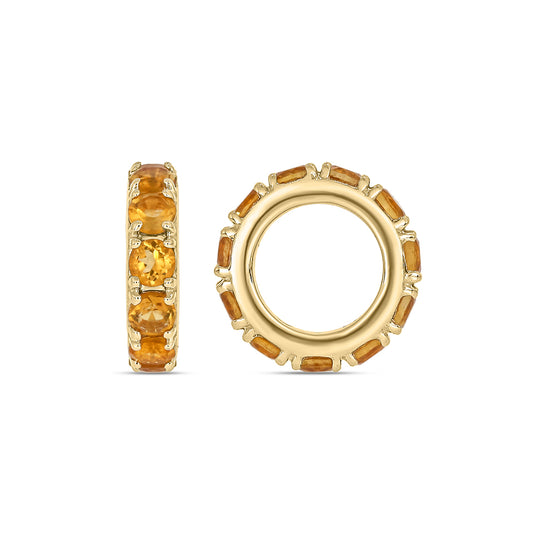 Sterling Silver 14KYGP Citrine Charm