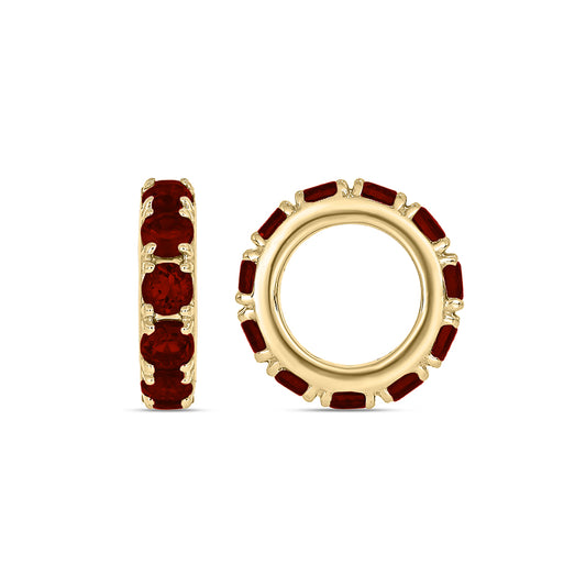 Sterling Silver 14KYGP Garnet Charm