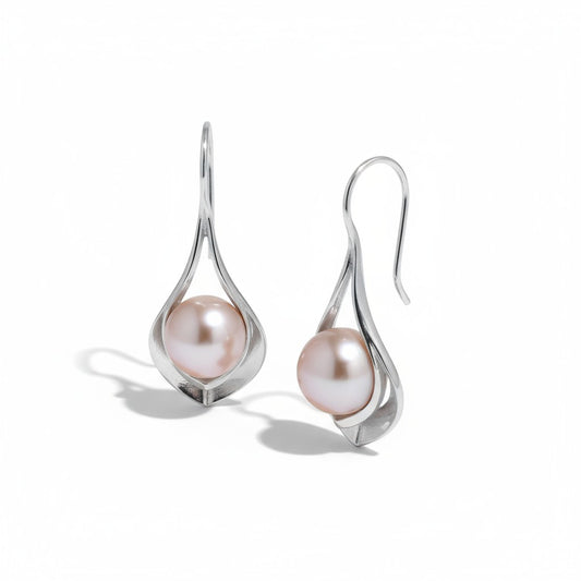 Sterling Silver Cultured Freshwater Pearl 9–10MM Pastel Earrings